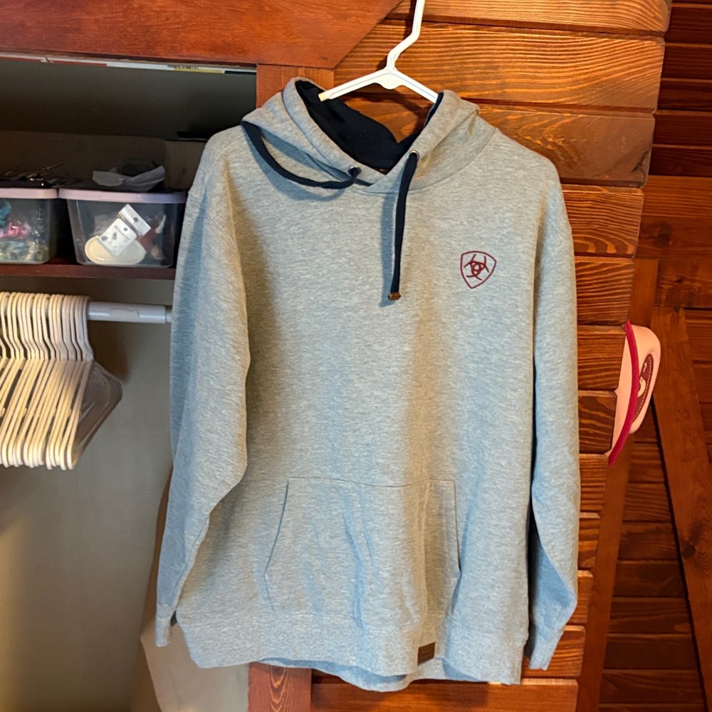 Ariat Gray Hoodie with Maroon Logo